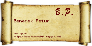 Benedek Petur névjegykártya